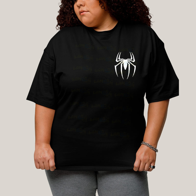 Camisa Algodão Unissex T shirt PLus Size Spider Boy & Spider Girl BFF ou casal FC