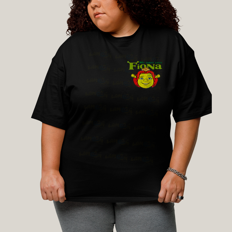 Camisa Algodão Unissex T shirt PLus Size Shrek & Fiona BFF ou casal FC