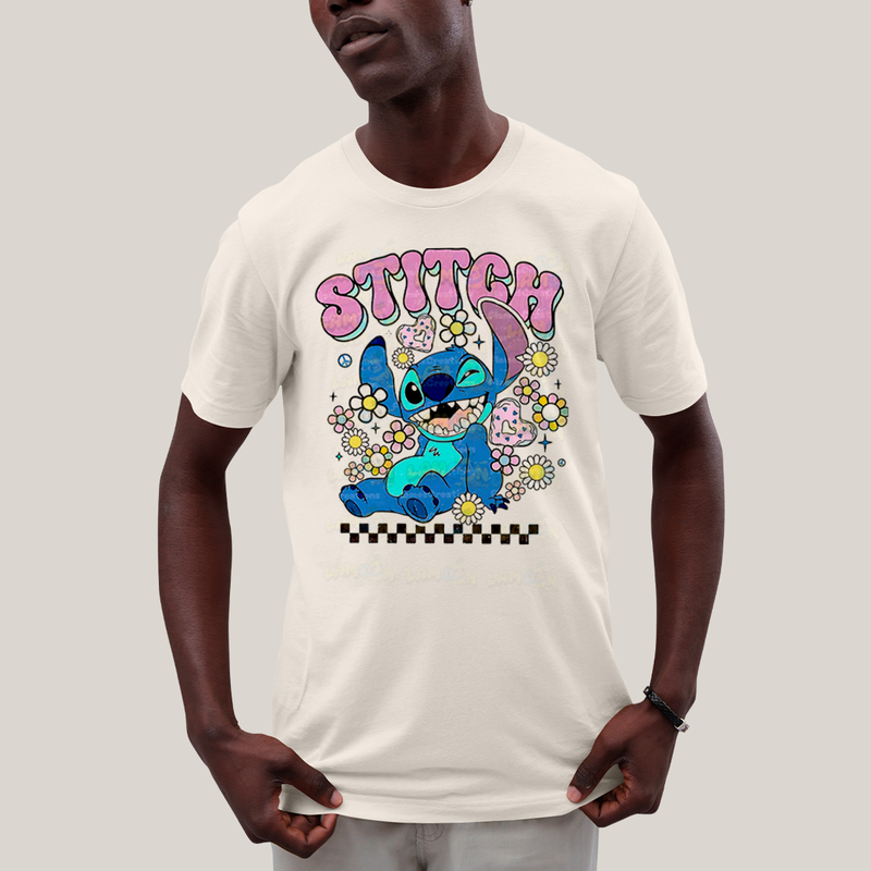 Camiseta Algodão Unissex T shirt Stitch Cute Vintage