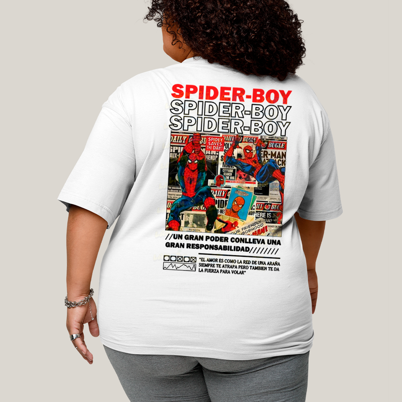 Camisa Algodão Unissex T shirt PLus Size Spider Boy & Spider Girl BFF ou casal FC