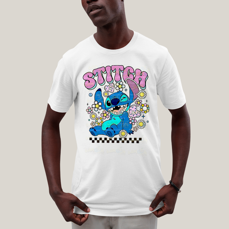 Camiseta Algodão Unissex T shirt Stitch Cute Vintage
