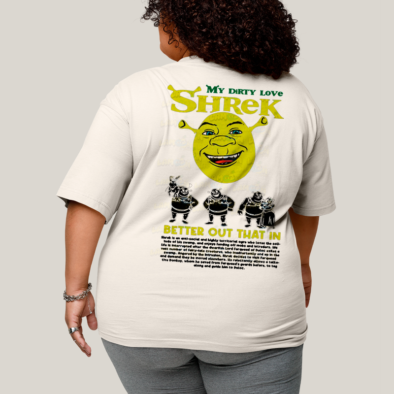 Camisa Algodão Unissex T shirt PLus Size Shrek & Fiona BFF ou casal FC