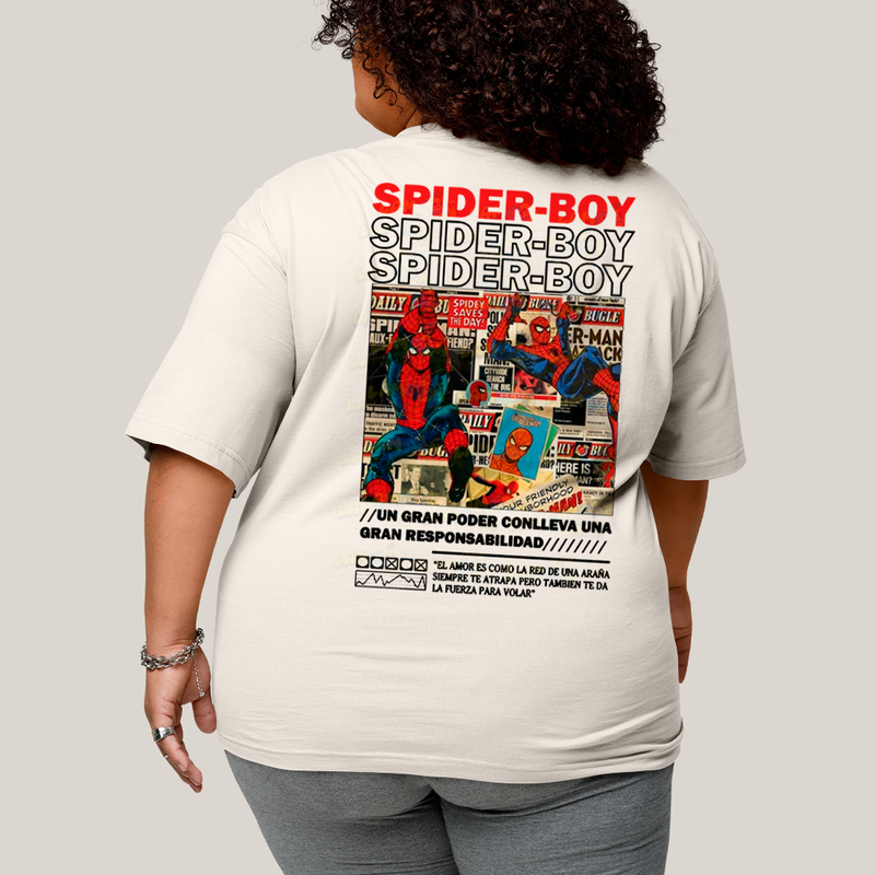Camisa Algodão Unissex T shirt PLus Size Spider Boy & Spider Girl BFF ou casal FC