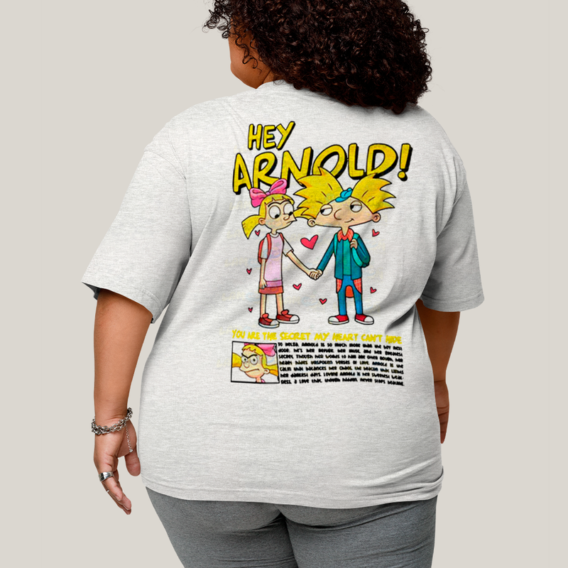 Camisa Algodão Unissex T shirt PLus Size Arnold & Helga BFF ou casal FC