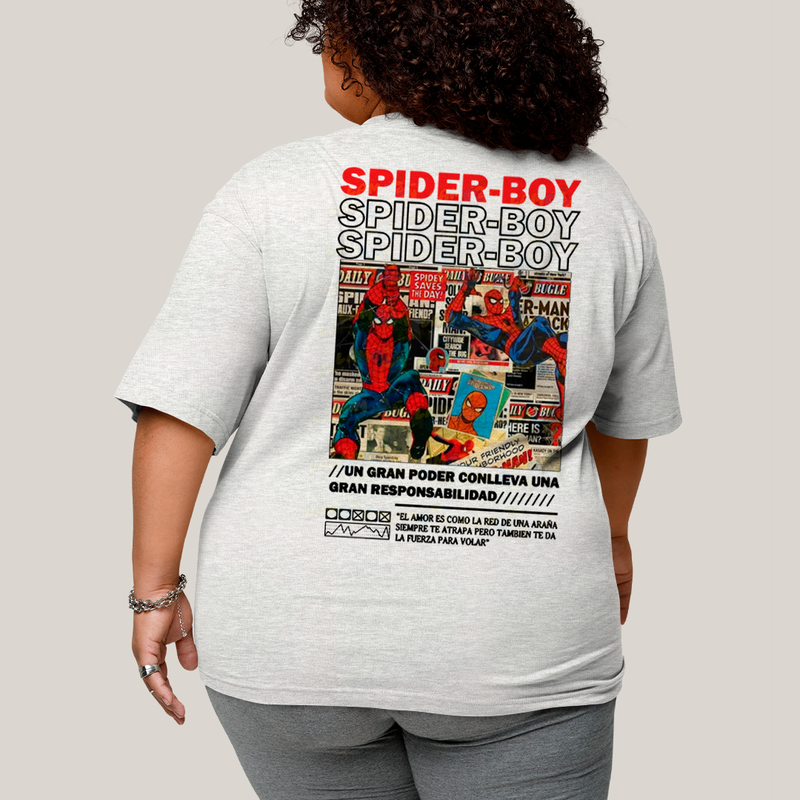 Camisa Algodão Unissex T shirt PLus Size Spider Boy & Spider Girl BFF ou casal FC