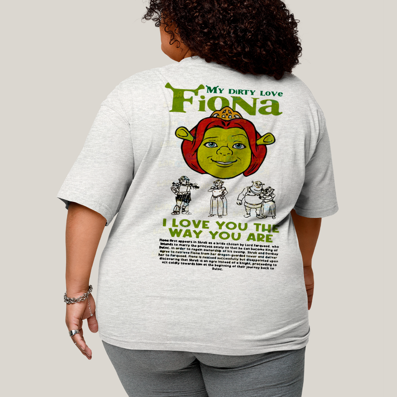 Camisa Algodão Unissex T shirt PLus Size Shrek & Fiona BFF ou casal FC