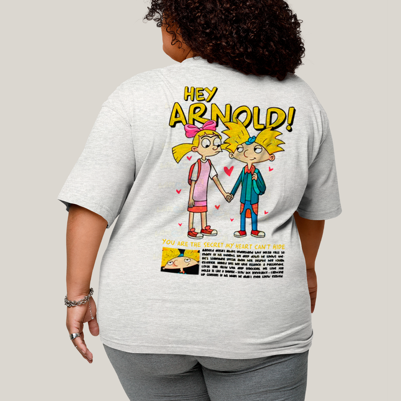 Camisa Algodão Unissex T shirt PLus Size Arnold & Helga BFF ou casal FC