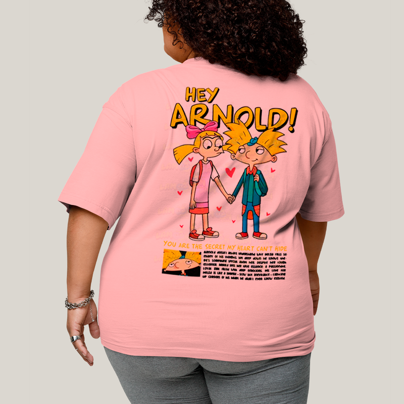 Camisa Algodão Unissex T shirt PLus Size Arnold & Helga BFF ou casal FC