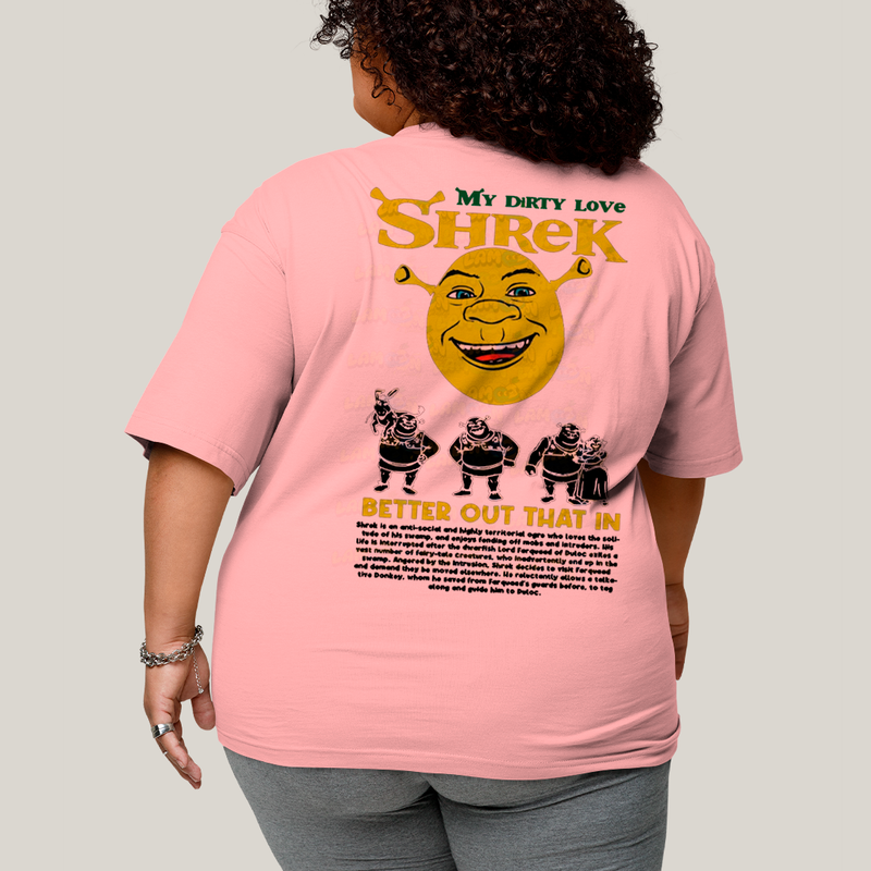 Camisa Algodão Unissex T shirt PLus Size Shrek & Fiona BFF ou casal FC