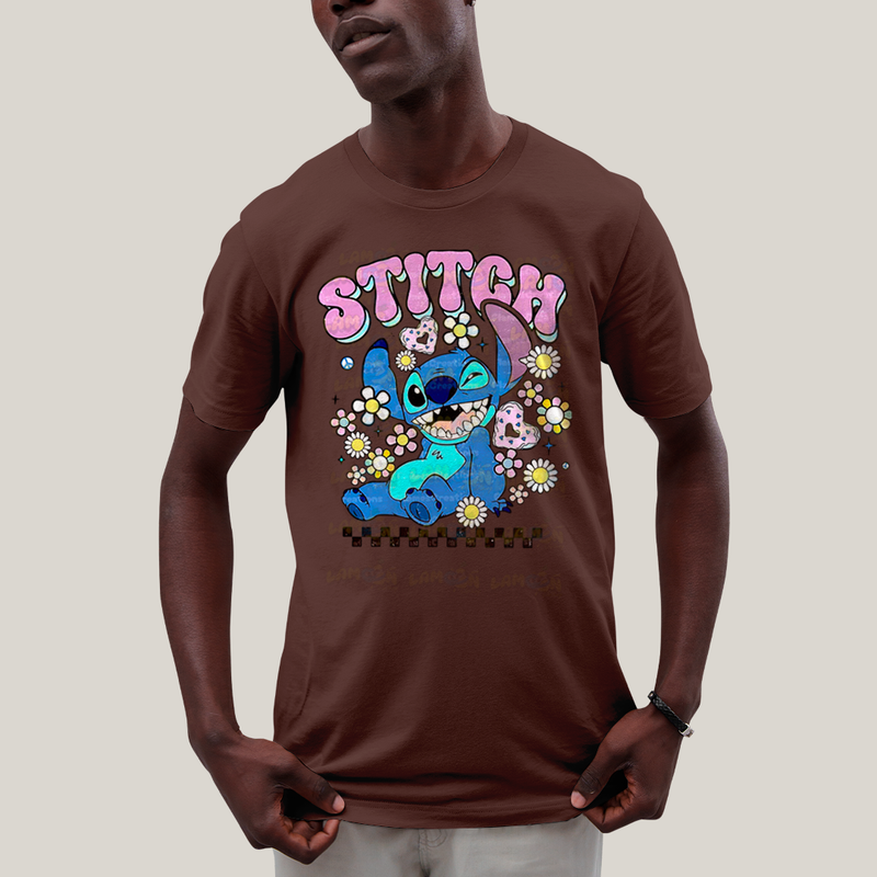 Camiseta Algodão Unissex T shirt Stitch Cute Vintage