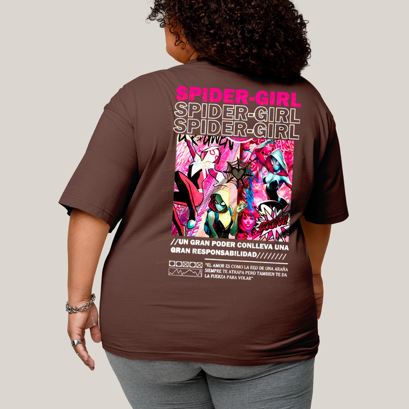 Camisa Algodão Unissex T shirt PLus Size Spider Boy & Spider Girl BFF ou casal FC