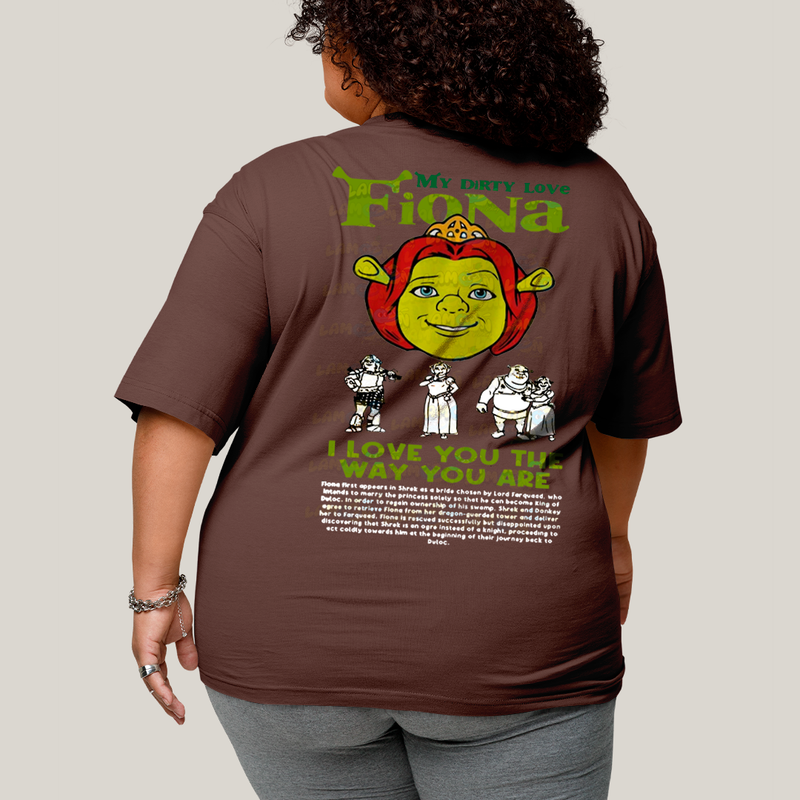 Camisa Algodão Unissex T shirt PLus Size Shrek & Fiona BFF ou casal FC