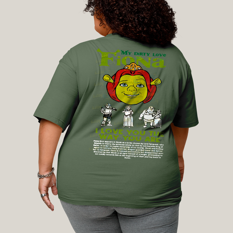 Camisa Algodão Unissex T shirt PLus Size Shrek & Fiona BFF ou casal FC