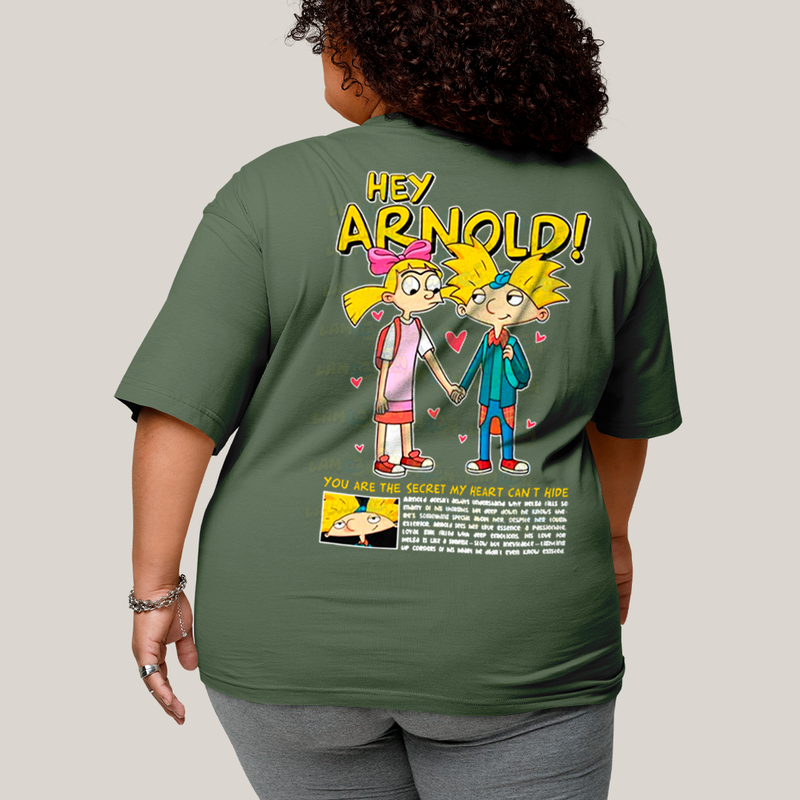 Camisa Algodão Unissex T shirt PLus Size Arnold & Helga BFF ou casal FC