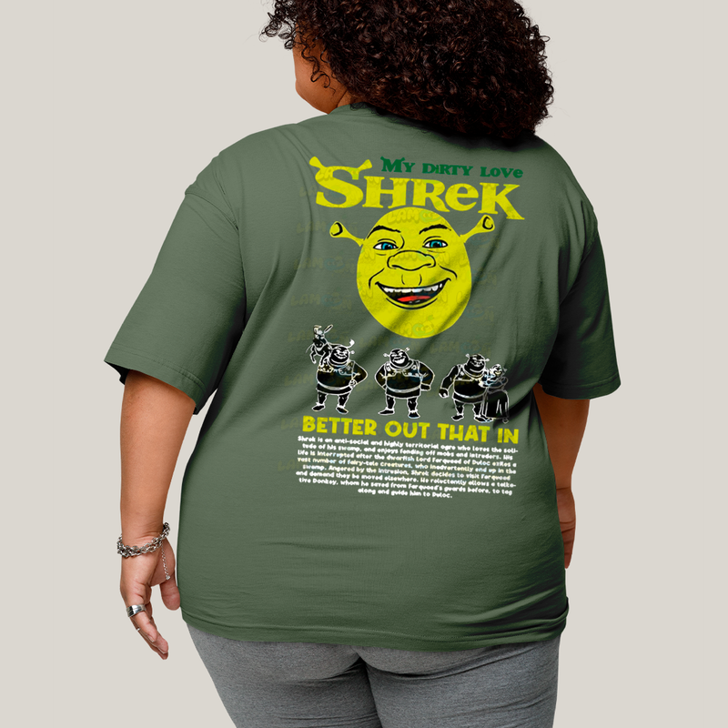 Camisa Algodão Unissex T shirt PLus Size Shrek & Fiona BFF ou casal FC
