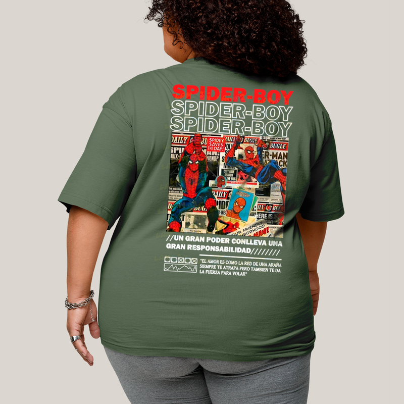 Camisa Algodão Unissex T shirt PLus Size Spider Boy & Spider Girl BFF ou casal FC