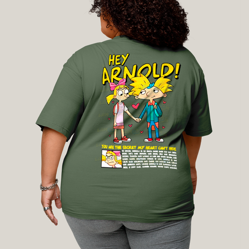 Camisa Algodão Unissex T shirt PLus Size Arnold & Helga BFF ou casal FC