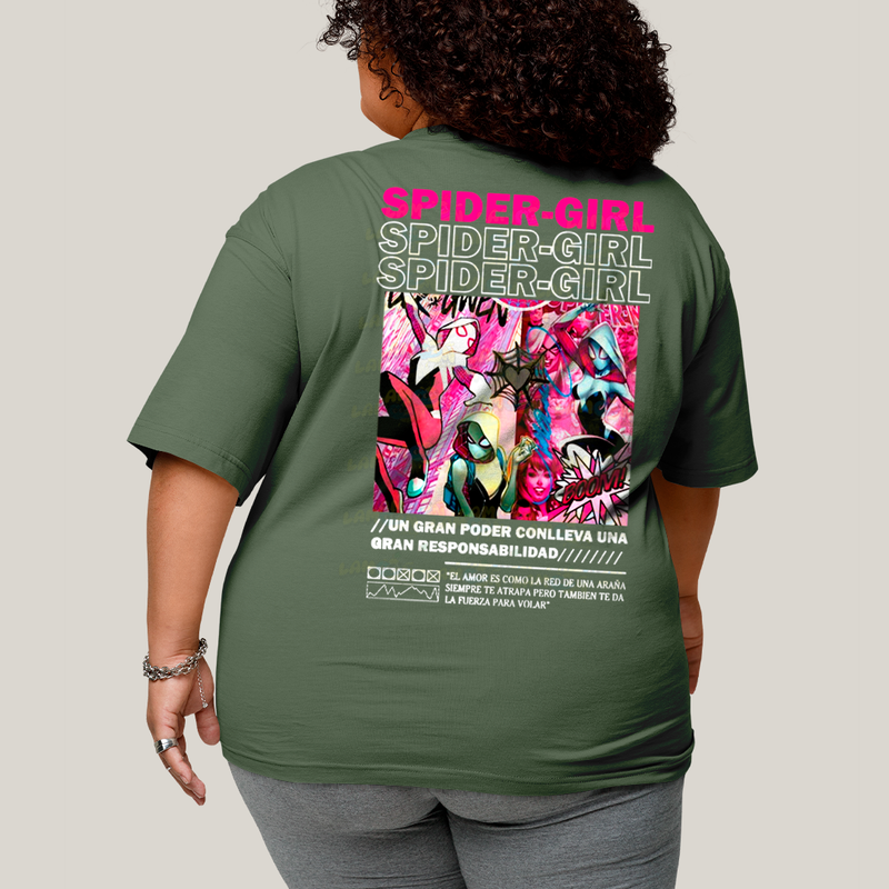 Camisa Algodão Unissex T shirt PLus Size Spider Boy & Spider Girl BFF ou casal FC