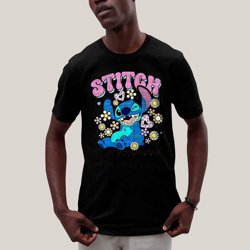 Camiseta Algodão Unissex T shirt Stitch Cute Vintage