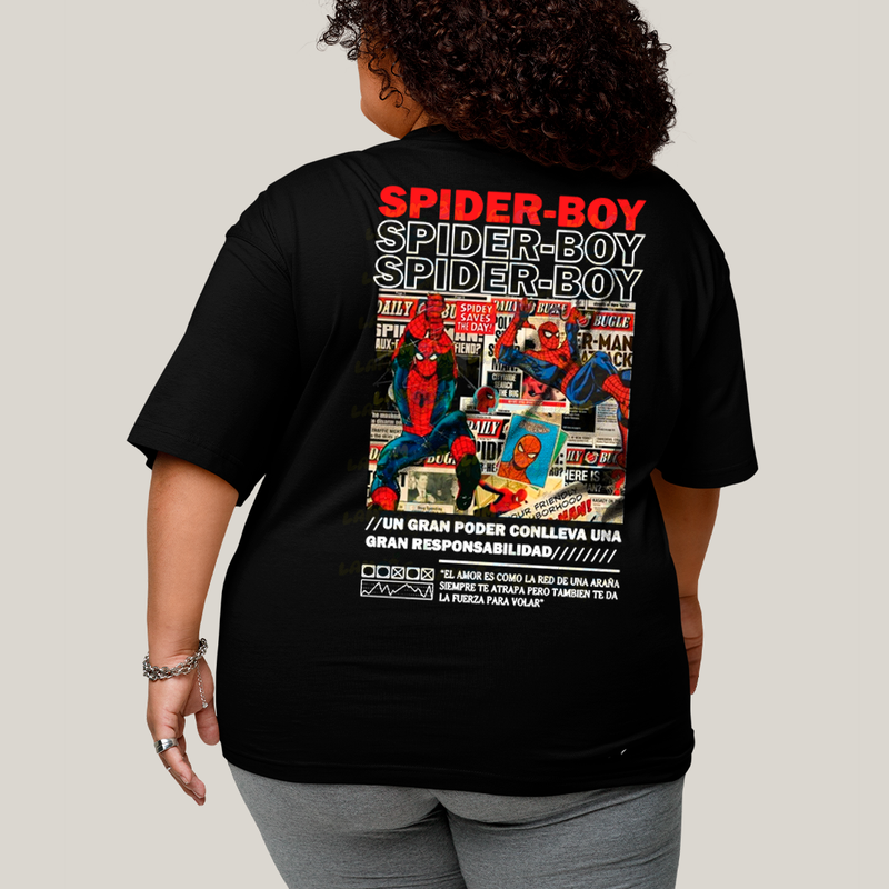 Camisa Algodão Unissex T shirt PLus Size Spider Boy & Spider Girl BFF ou casal FC