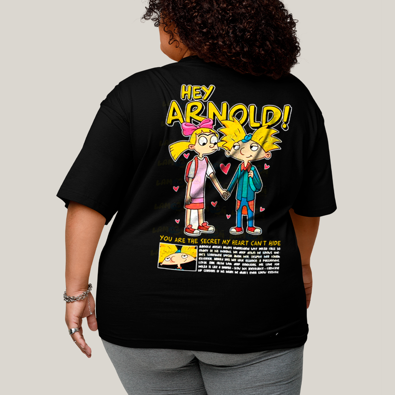Camisa Algodão Unissex T shirt PLus Size Arnold & Helga BFF ou casal FC