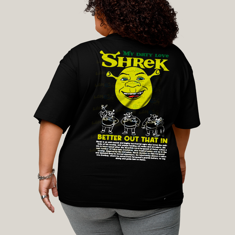 Camisa Algodão Unissex T shirt PLus Size Shrek & Fiona BFF ou casal FC