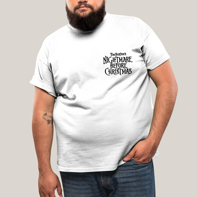 Camisa Algodão Unissex T shirt PLus Size Jack Skellington & Sally BFF ou casal FC