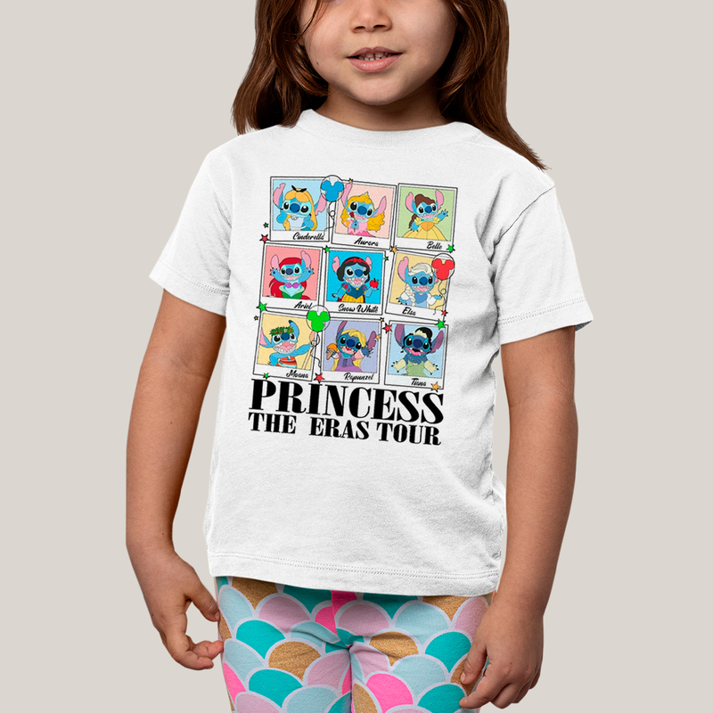 Camiseta Infantil Algodão Unissex T shirt Lilo & Stitch Princess The Eras Tour FC