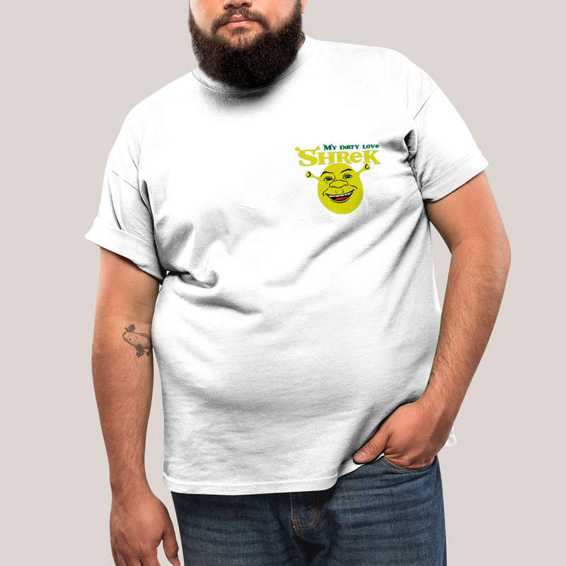 Camisa Algodão Unissex T shirt PLus Size Shrek & Fiona BFF ou casal FC