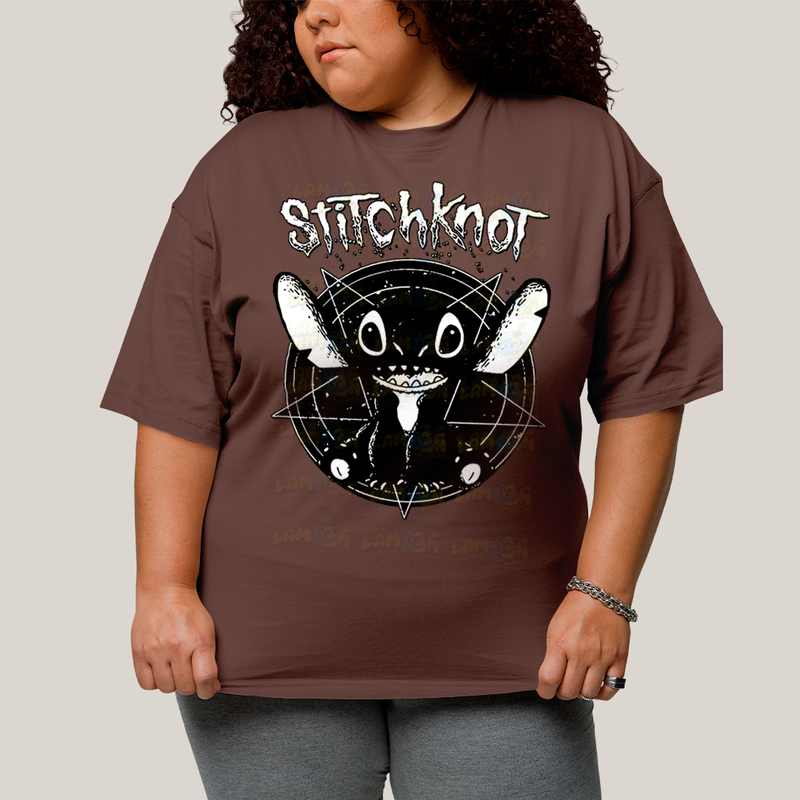 Camiseta Plus Size Algodão Unissex T shirt Stitchknot Lilo & Stitch