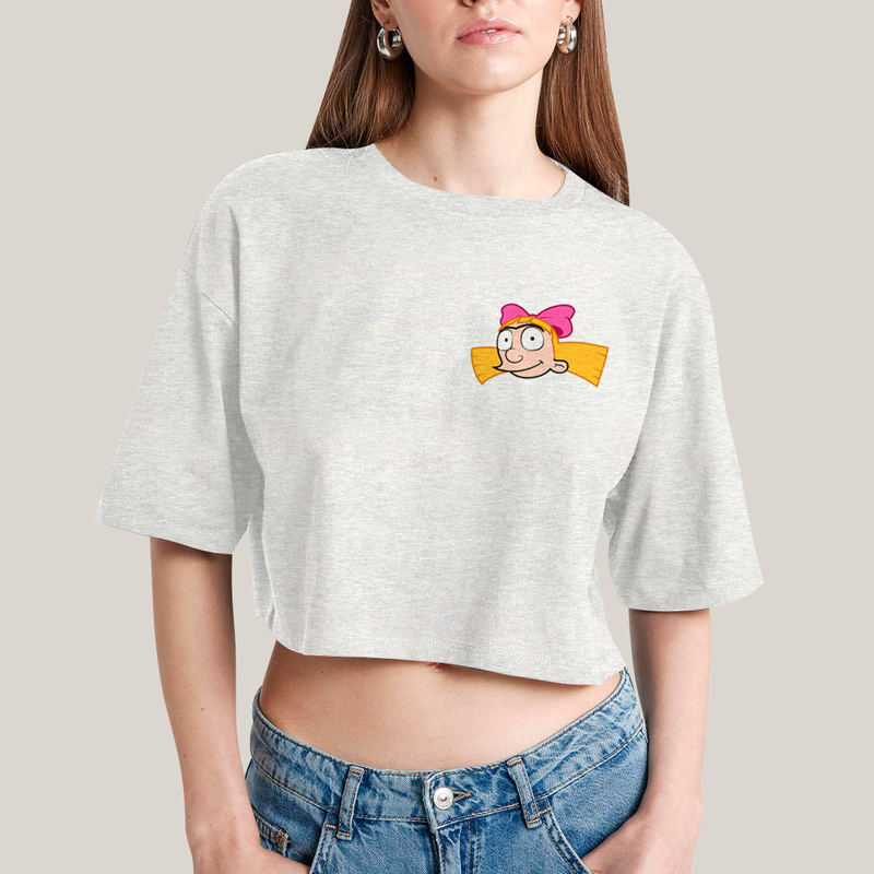 Cropped Oversized Algodão Unissex T shirt Arnold & Helga BFF ou casal FC