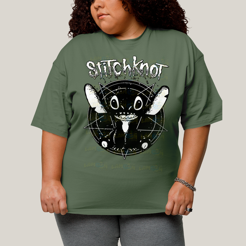 Camiseta Plus Size Algodão Unissex T shirt Stitchknot Lilo & Stitch