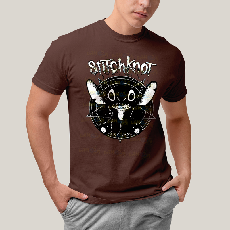 Camiseta Algodão Unissex T shirt Stitchknot Lilo & Stitch
