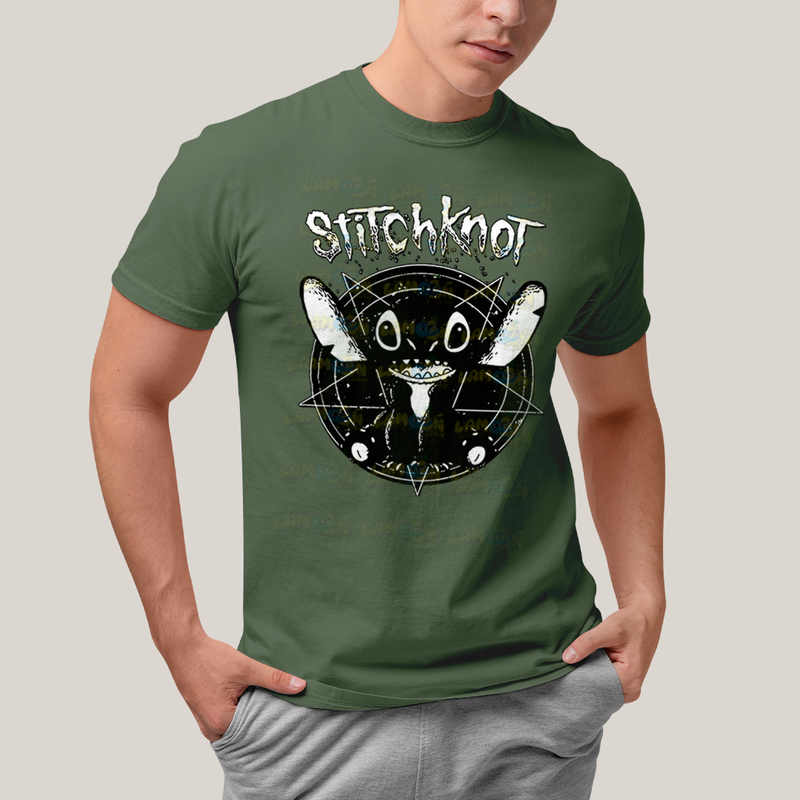 Camiseta Algodão Unissex T shirt Stitchknot Lilo & Stitch