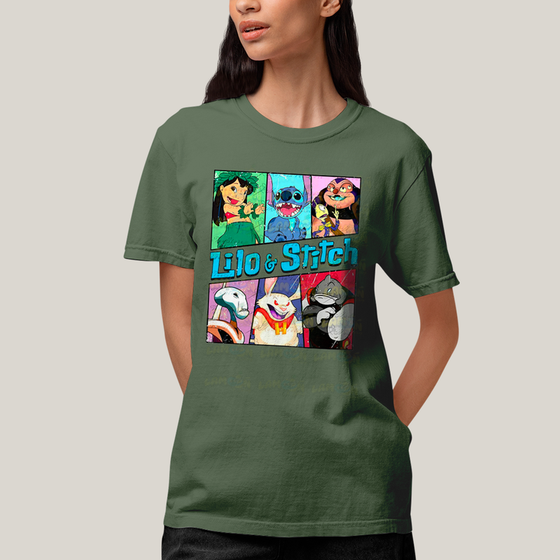 Camiseta Algodão Unissex T shirt The Stitch Alienigenas