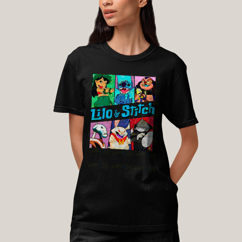 Camiseta Algodão Unissex T shirt The Stitch Alienigenas