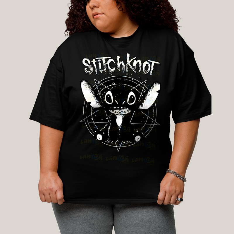Camiseta Plus Size Algodão Unissex T shirt Stitchknot Lilo & Stitch