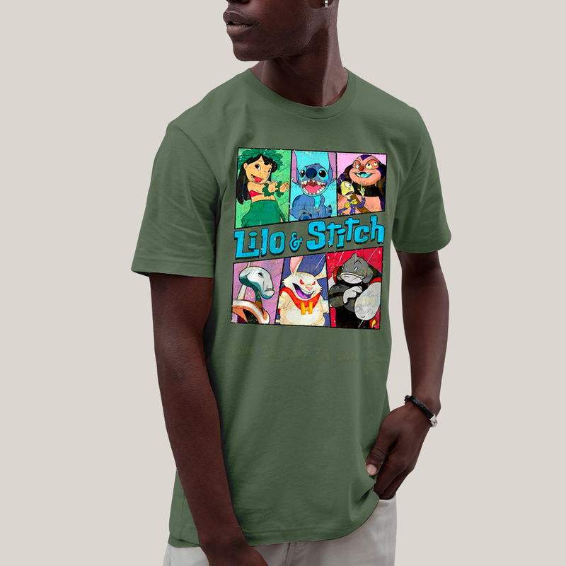 Camiseta Algodão Unissex T shirt The Stitch Alienigenas