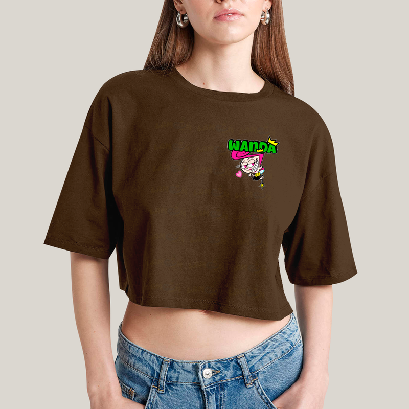 Cropped Oversized Algodão Unissex T shirt Cosmo & Wanda BFF ou casal FC