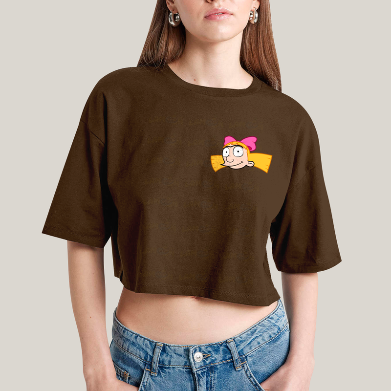 Cropped Oversized Algodão Unissex T shirt Arnold & Helga BFF ou casal FC