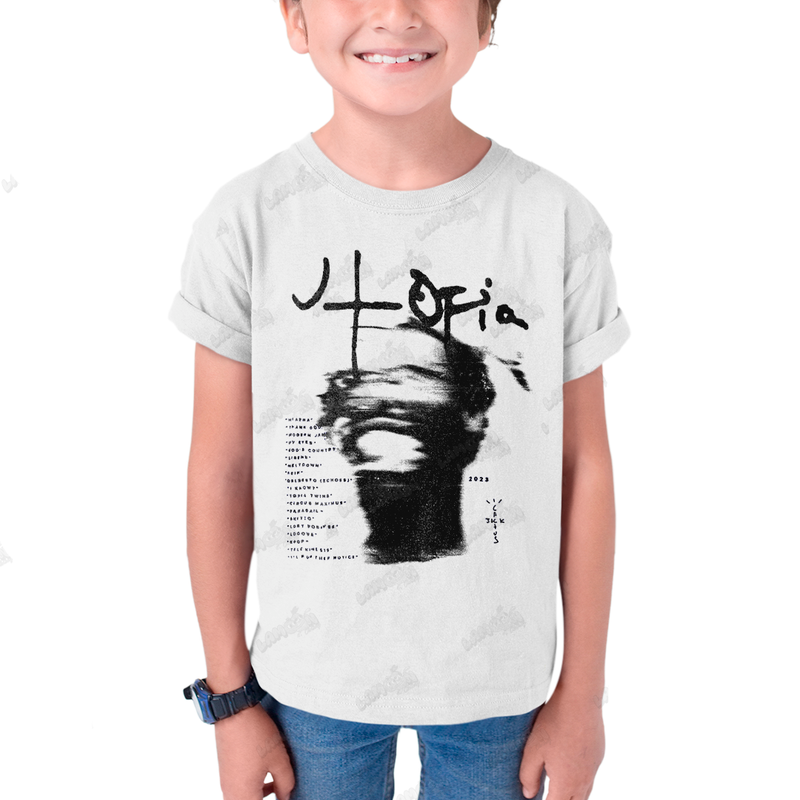 Camiseta Infantil Algodão Travis Scott Cactus Jack Utopia