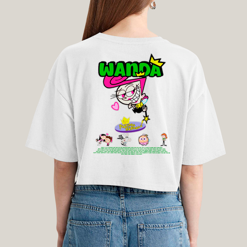 Cropped Oversized Algodão Unissex T shirt Cosmo & Wanda BFF ou casal FC