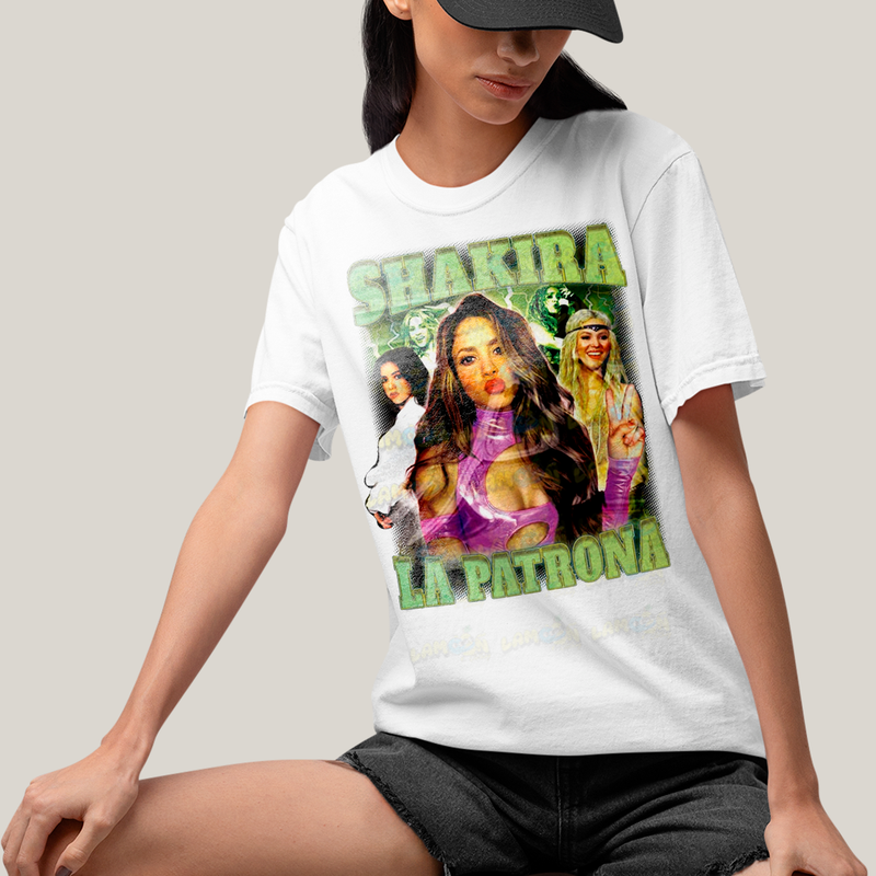 Camiseta Algodão Unissex Tshirt Graphic Tee Shakira La Patrona
