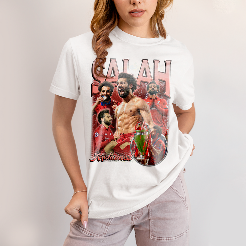 Camiseta Algodão Unissex T shirt - Mohamed Salah jogador de futebol