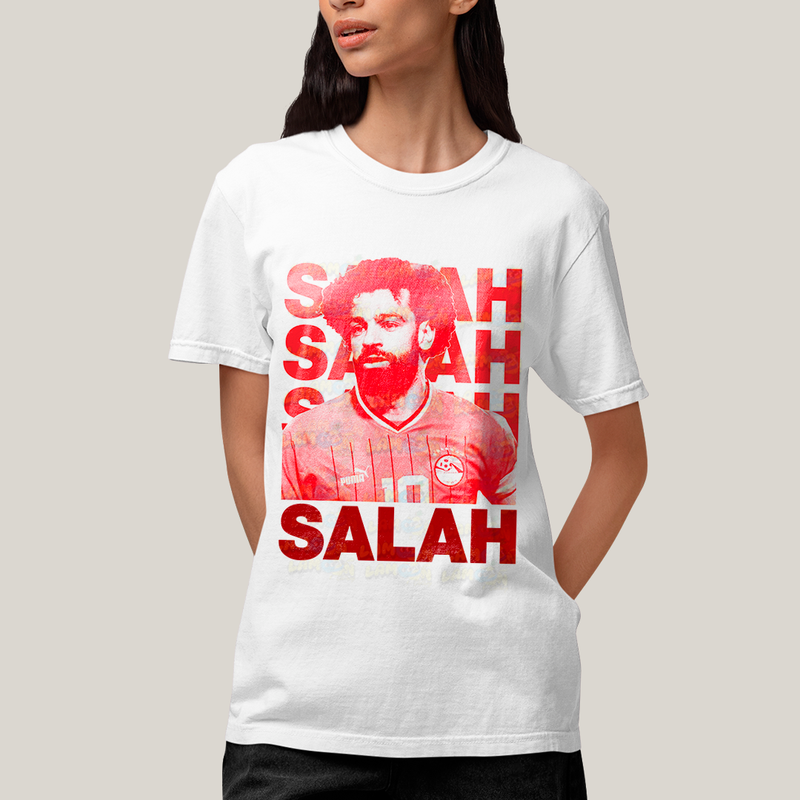 Camiseta Algodão Unissex T shirt - SALAH Mohamed jogador de futebol