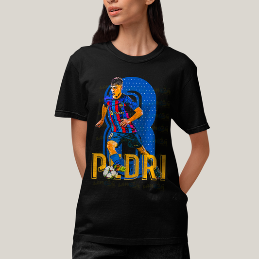 Camiseta Algodão Unissex T shirt Pedri Jogador Barcelona Espanha