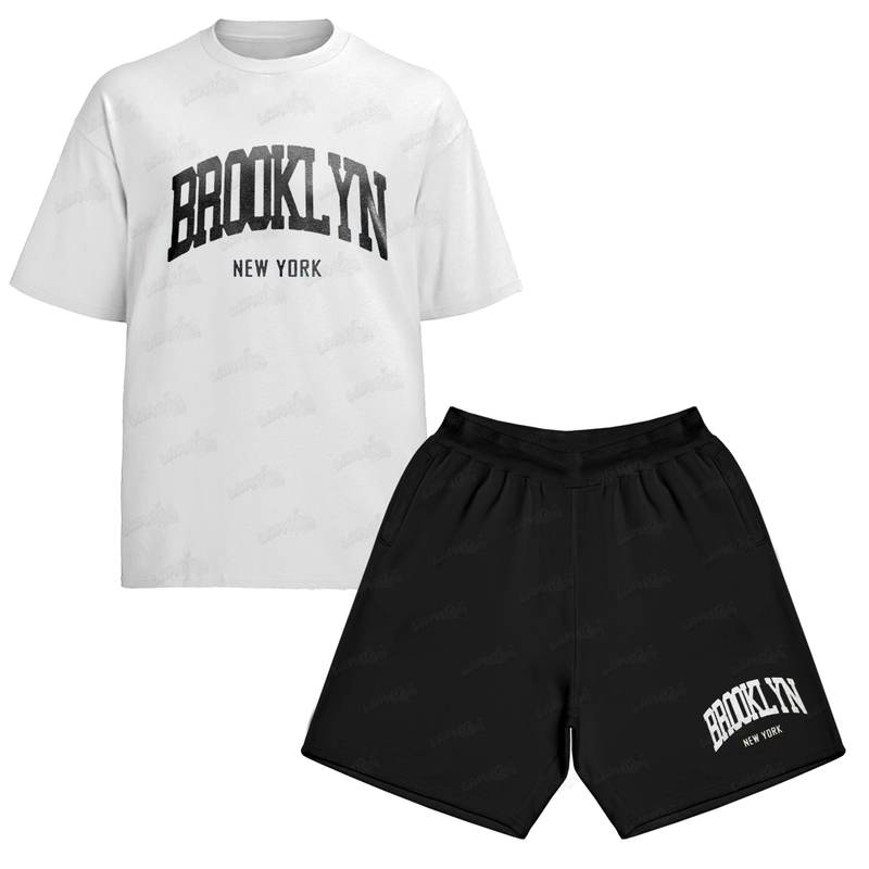 Kit Camiseta e Bermuda Tactel Brooklyn New York