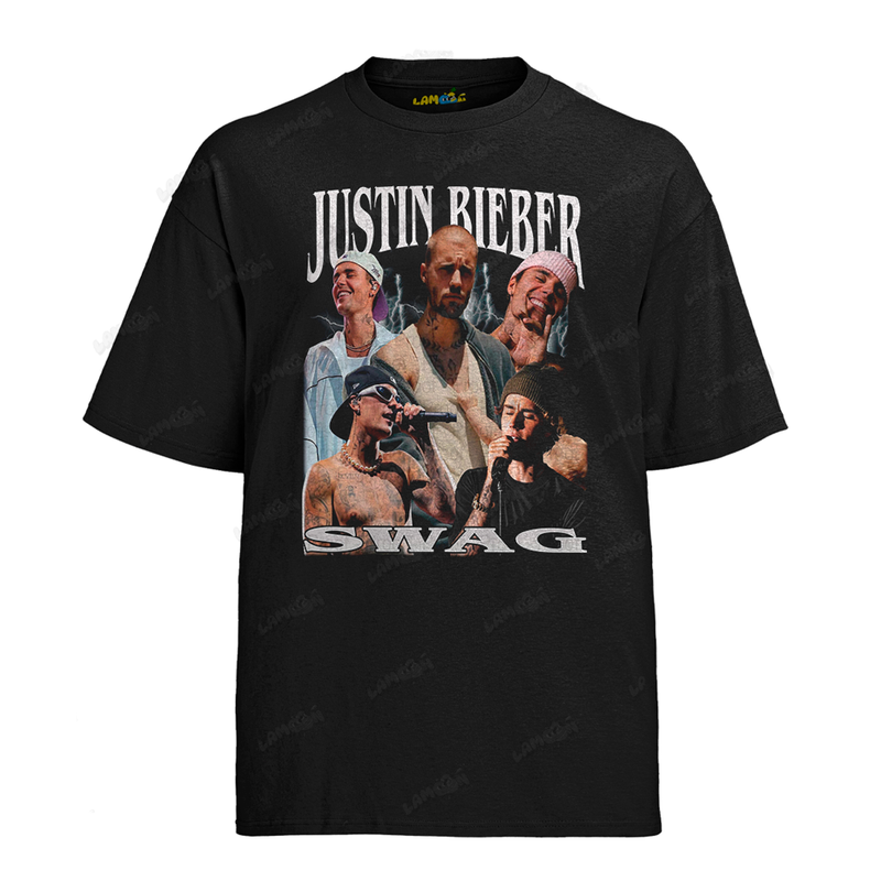 Camiseta Algodão Justin Bieber Swag