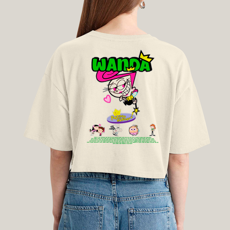 Cropped Oversized Algodão Unissex T shirt Cosmo & Wanda BFF ou casal FC
