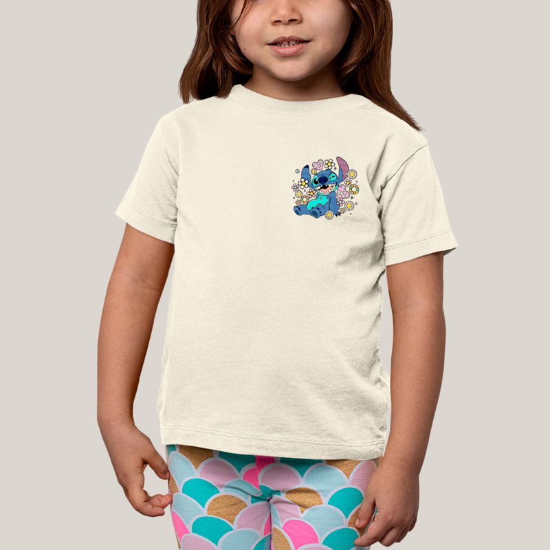 Camiseta Infantil Algodão Unissex T shirt Lilo & Stitch Piscando FC
